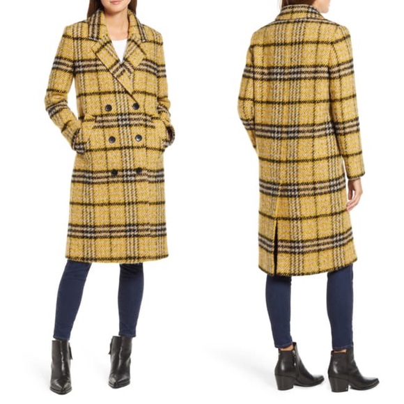 Sam Edelman Longline Plaid Coat 